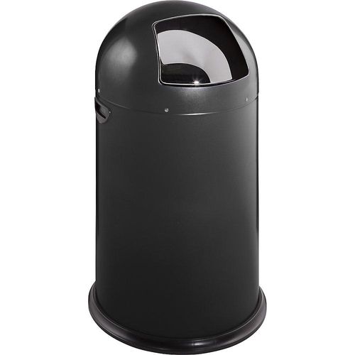 4030695431021 - VAR Push-Mülleimer Stahl selbstschließend tiefschwarz 40 l Höhe 740 mm